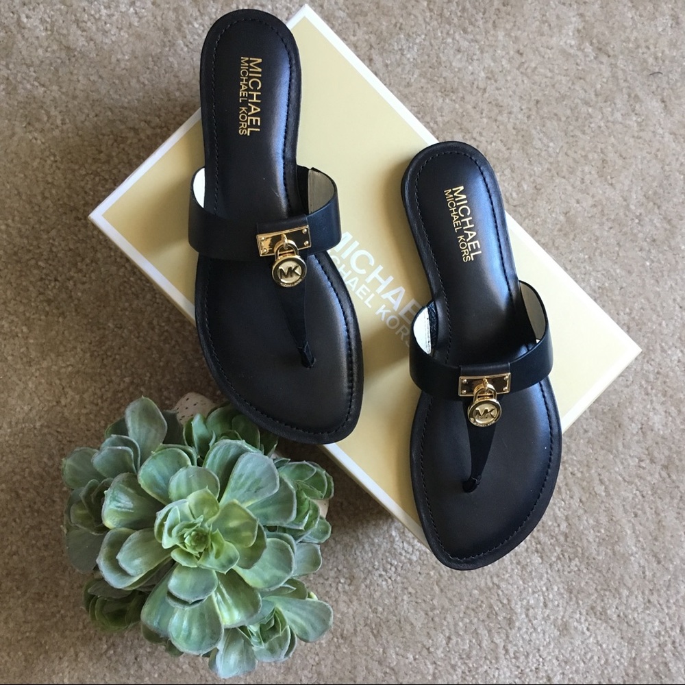 Michael Kors Hamilton Flats, Black 8M NWB